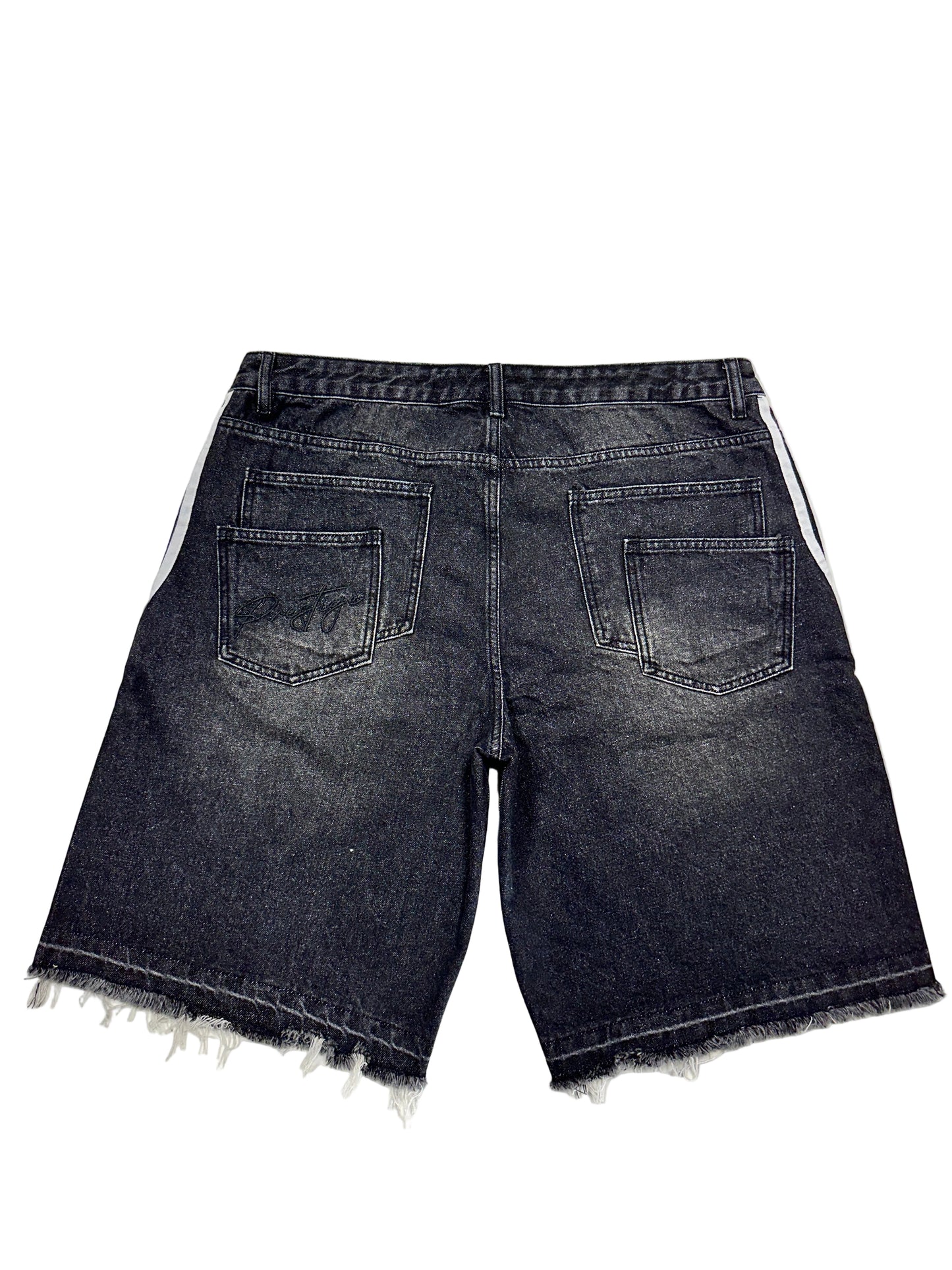 Prestige Striped Jean Shorts
