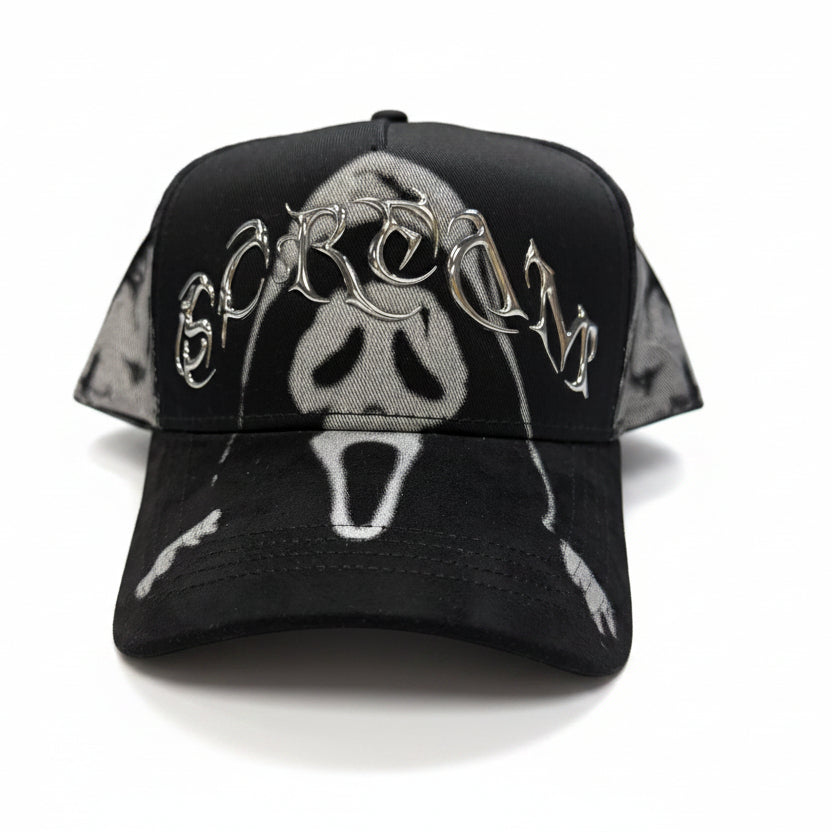 SCREAM TRUCKER HAT (CHROME/BLACK)