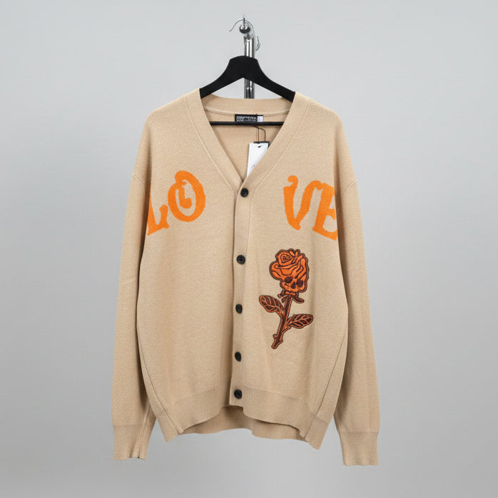Skull Rose Cardigan (tan)