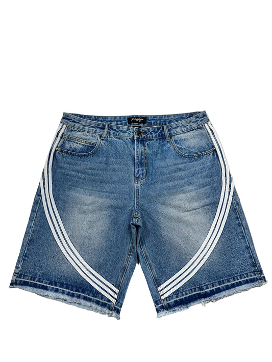 Prestige Striped Jean Shorts