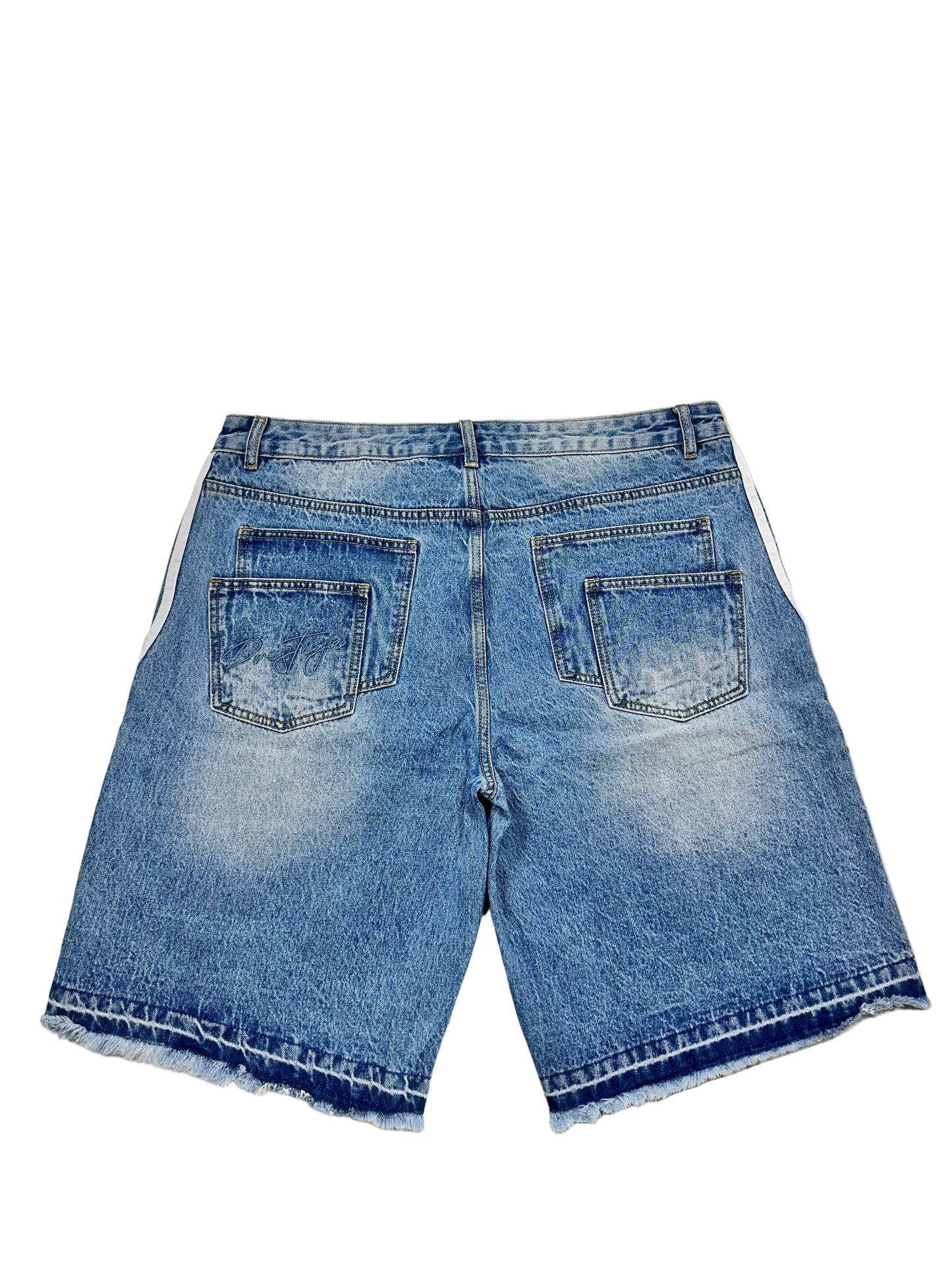 Prestige Striped Jean Shorts