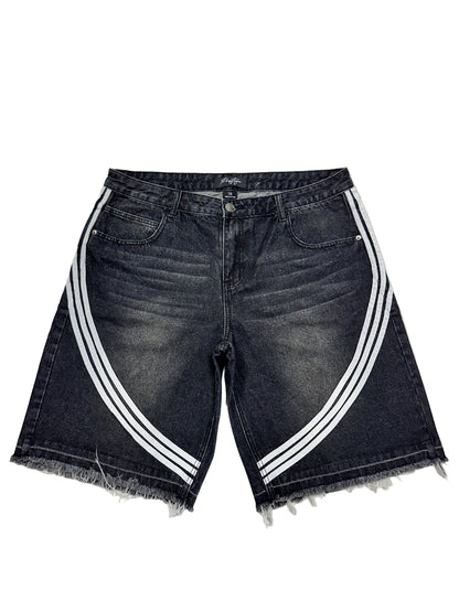 Prestige Striped Jean Shorts