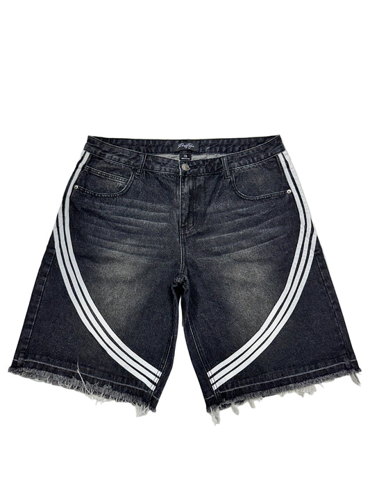 Prestige Striped Jean Shorts